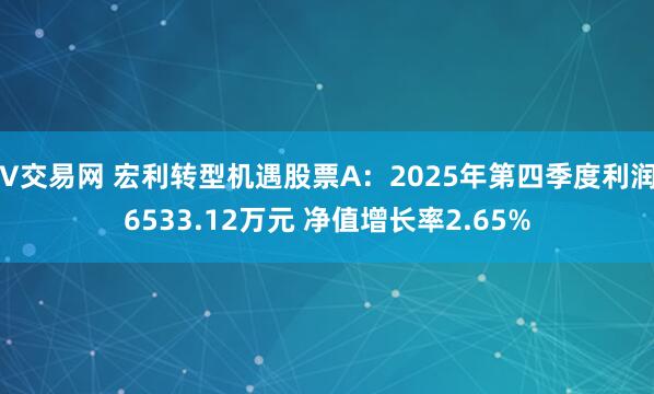 V交易网 宏利转型机遇股票A：2025年第四季度利润6533.12万元 净值增长率2.65%