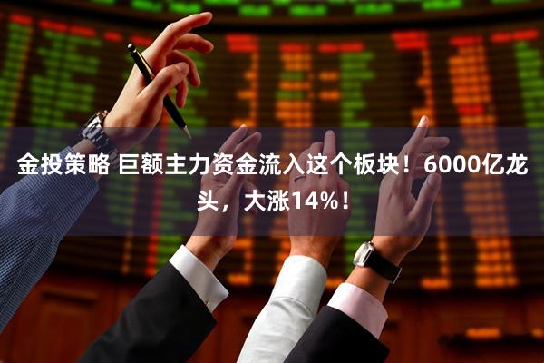 金投策略 巨额主力资金流入这个板块！6000亿龙头，大涨14%！